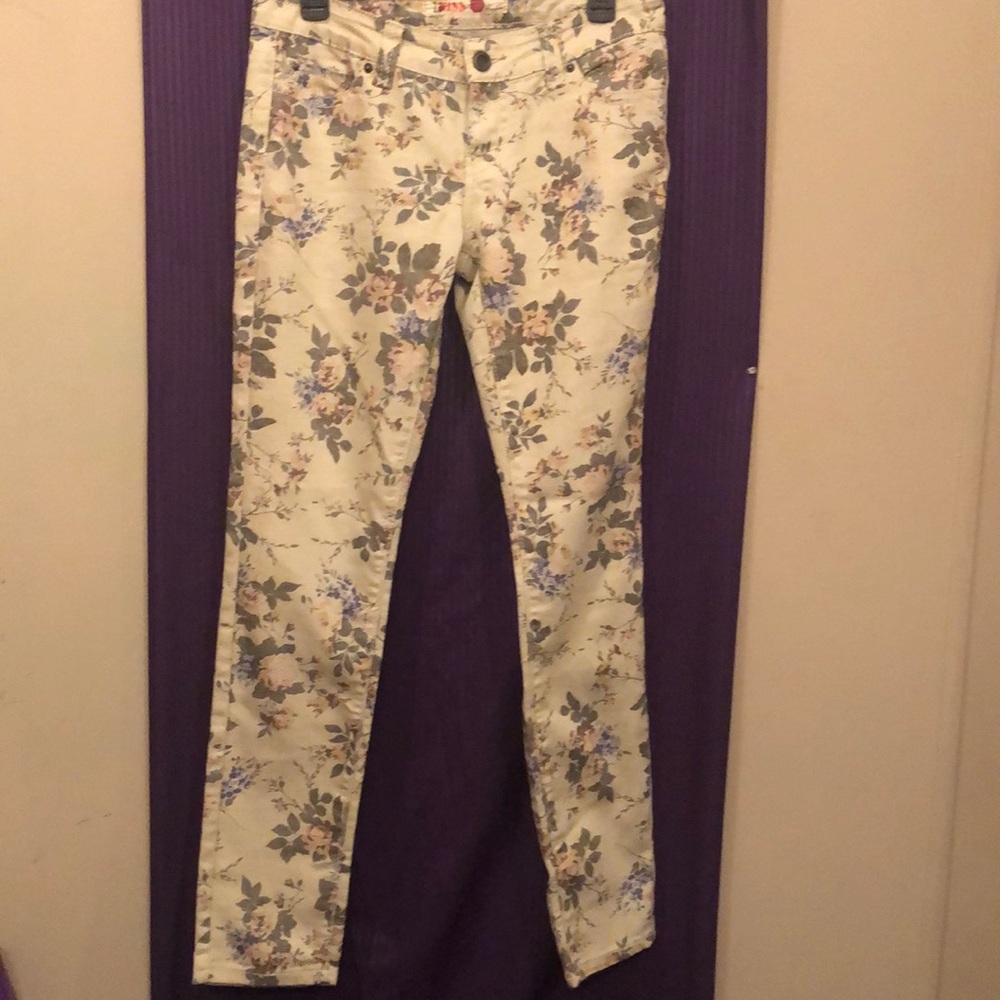 Floral print skinny jeans